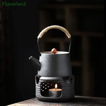 סינית שחורה כלי חרס תה סיר קרמיקה קומקום תה חם אש תנורים לבישול קומקומים נר דוד תה חם בתנור מבודדים