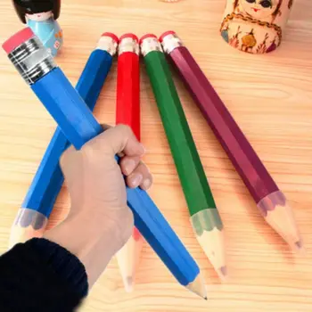ענק מעץ, עפרון עם מחק גדול מכתבים חידוש צעצוע לילדים ביצועים פרופ צייר אמן תלמיד גדול עיפרון 35cm