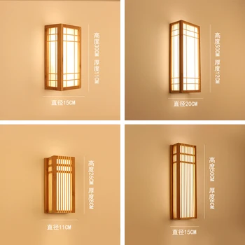 רטרו מנורת קיר חדר השינה ליד המיטה מסדרון מסדרון מדרגות העץ המקורי מנורת LED החדשה הסינית זן יצירתי מלון מנורת קיר