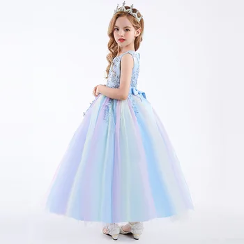 רשמית במסיבת בנות רקמה שמלות ילדה פרח אלגנטי טול שמלות לנשף עבור ילדה שושבינה שמלה בגדי ילדים