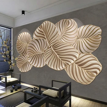 תמונה מותאמת אישית טפט 3D הזהב בולט קו ציור קיר בסלון טלוויזיה ספה רקע קיר לעיצוב הבית אמנות מודרנית המסמכים דה Parede
